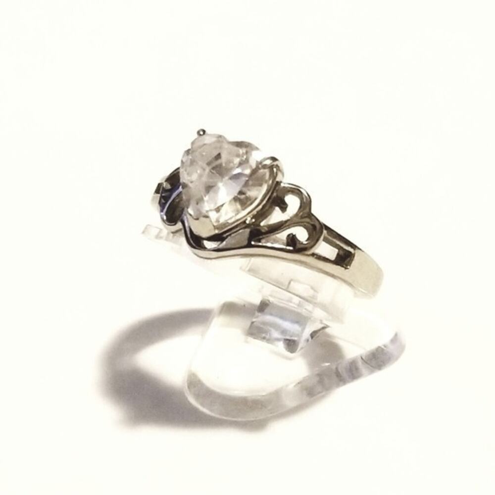 New stainless‎ steel cz women ring size 8